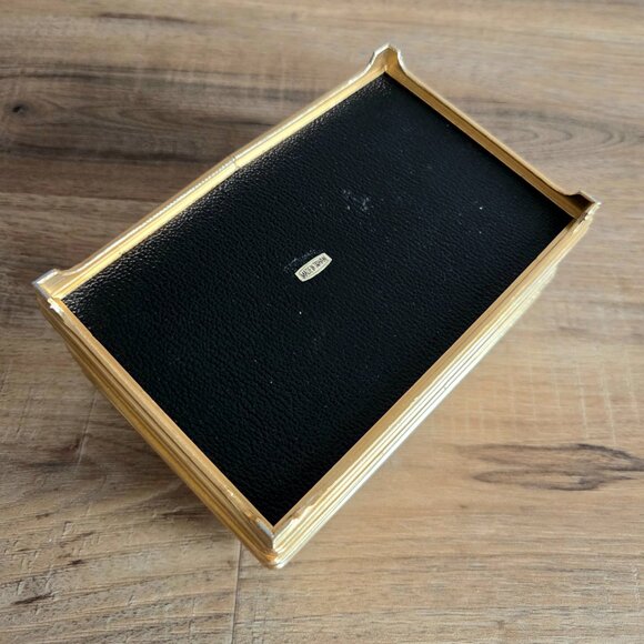 Vintage Mustard Yellow Velvet Jewelry Box Chest with Mirror. - Picture 8 of 11